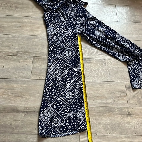 Blue and White Patterned Jumpsuit, Size Medium - Picture 9 of 15